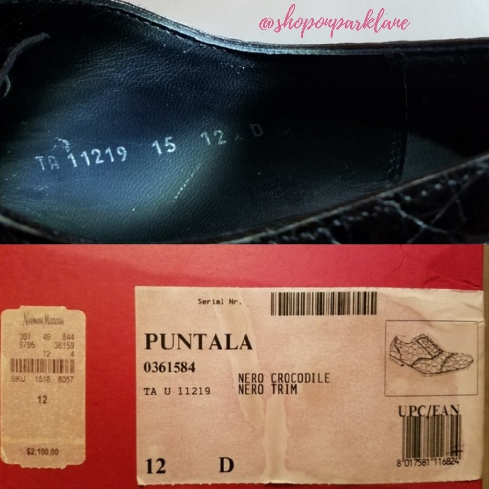 SOLD!! Ferragamo Puntala Nero Crocodile Oxfords - Picture 7 of 8